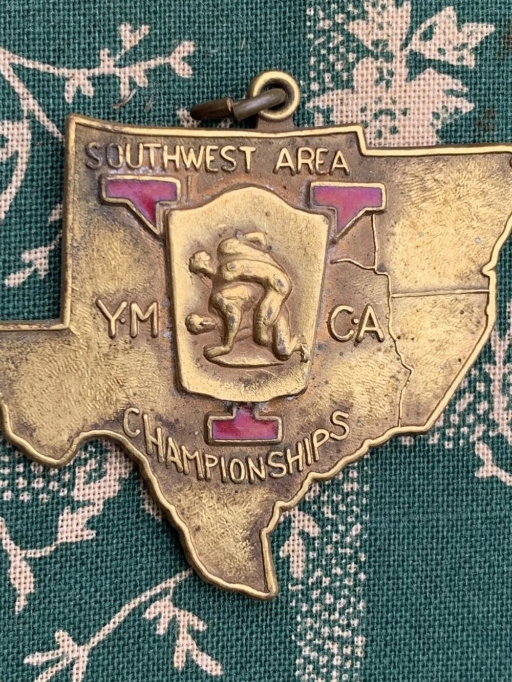 Vintage 1955 Southwest Area YMCA Wrestling Championships Bronze Medal Coin Texas